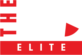 Logo with the words "THE 20 ELITE" in white and red. The number 20 features a circular design, highlighted by a small red segment. The overall color scheme is red and white, symbolizing top-tier IT solutions in Contra Costa County.