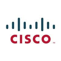 The Cisco logo displays vertical blue lines reminiscent of a bridge above the red "CISCO," centered on a white background, symbolizing its role in offering IT and Cloud Services in Contra Costa County.