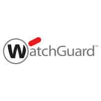 Logo of WatchGuard featuring a stylized "W" inside a gray circle with a red accent, representing their cybersecurity services in Contra Costa County. The word "WatchGuard" is written in gray to the right of the circle.