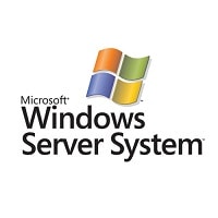 The image showcases the Microsoft Windows Server System logo, with a wavy, multicolored Microsoft flag above the bold text "Microsoft Windows Server System" on a white background, reflecting its role in managed IT services in Contra Costa County.